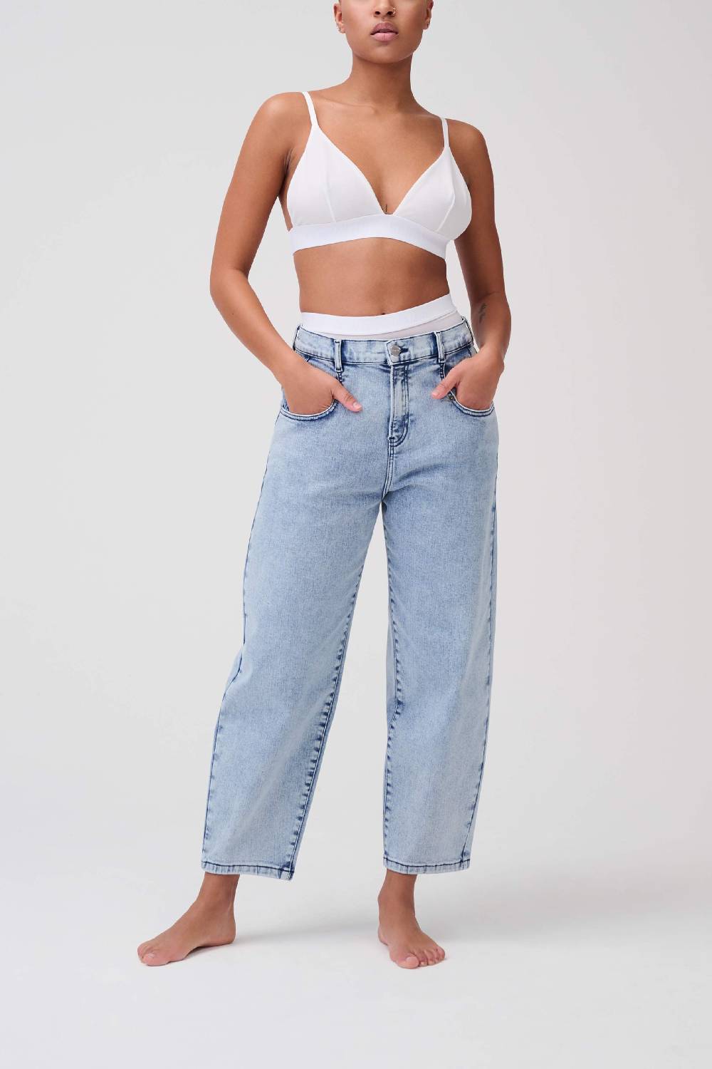 Item M6 Relaxed Denim High Rise Pants Super Rabatt