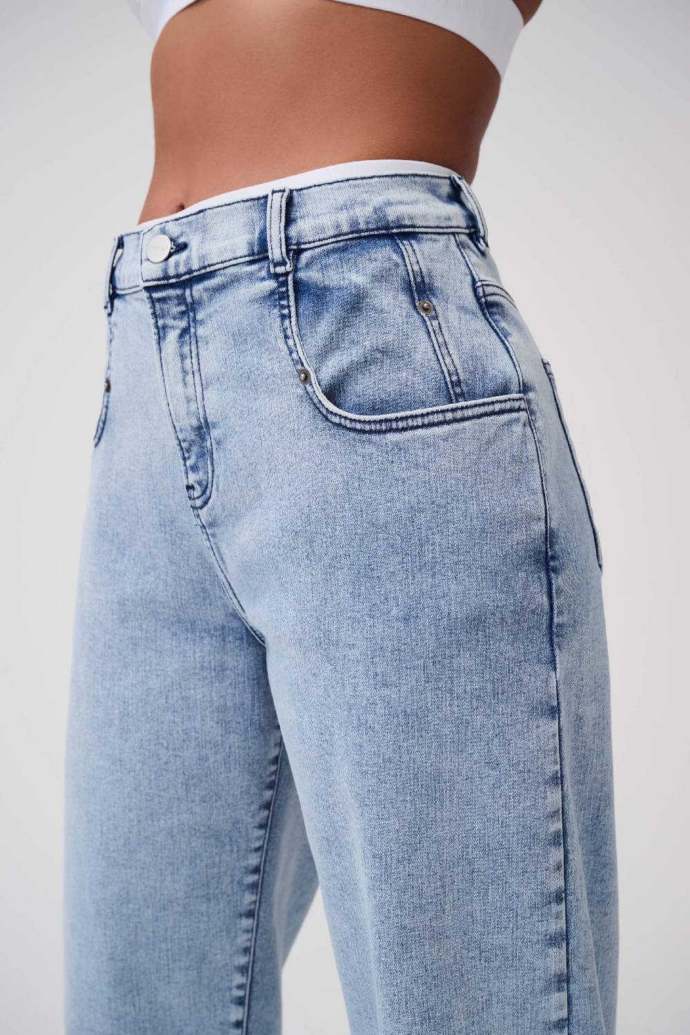 Item M6 Relaxed Denim High Rise Pants Super Rabatt