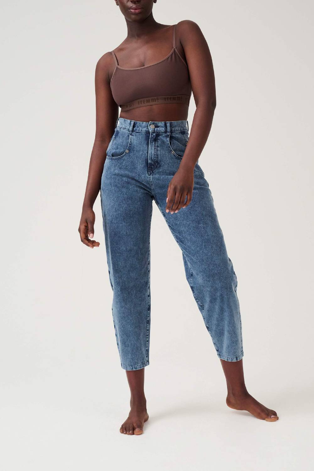 Item M6 Relaxed Denim High Rise Pants Begrenzt auf 3 Tage