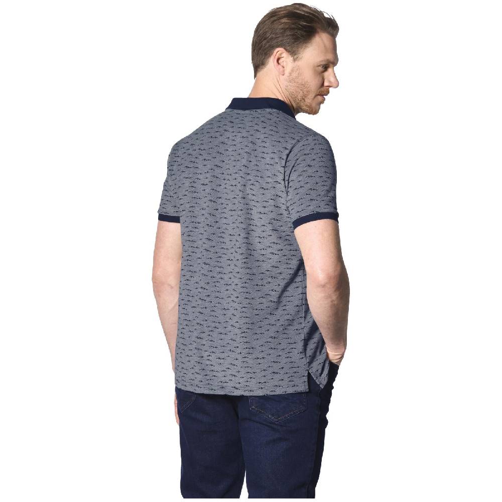 Jan Vanderstorm Poloshirt HALVESEN blau gemustert Clearance-Verkauf