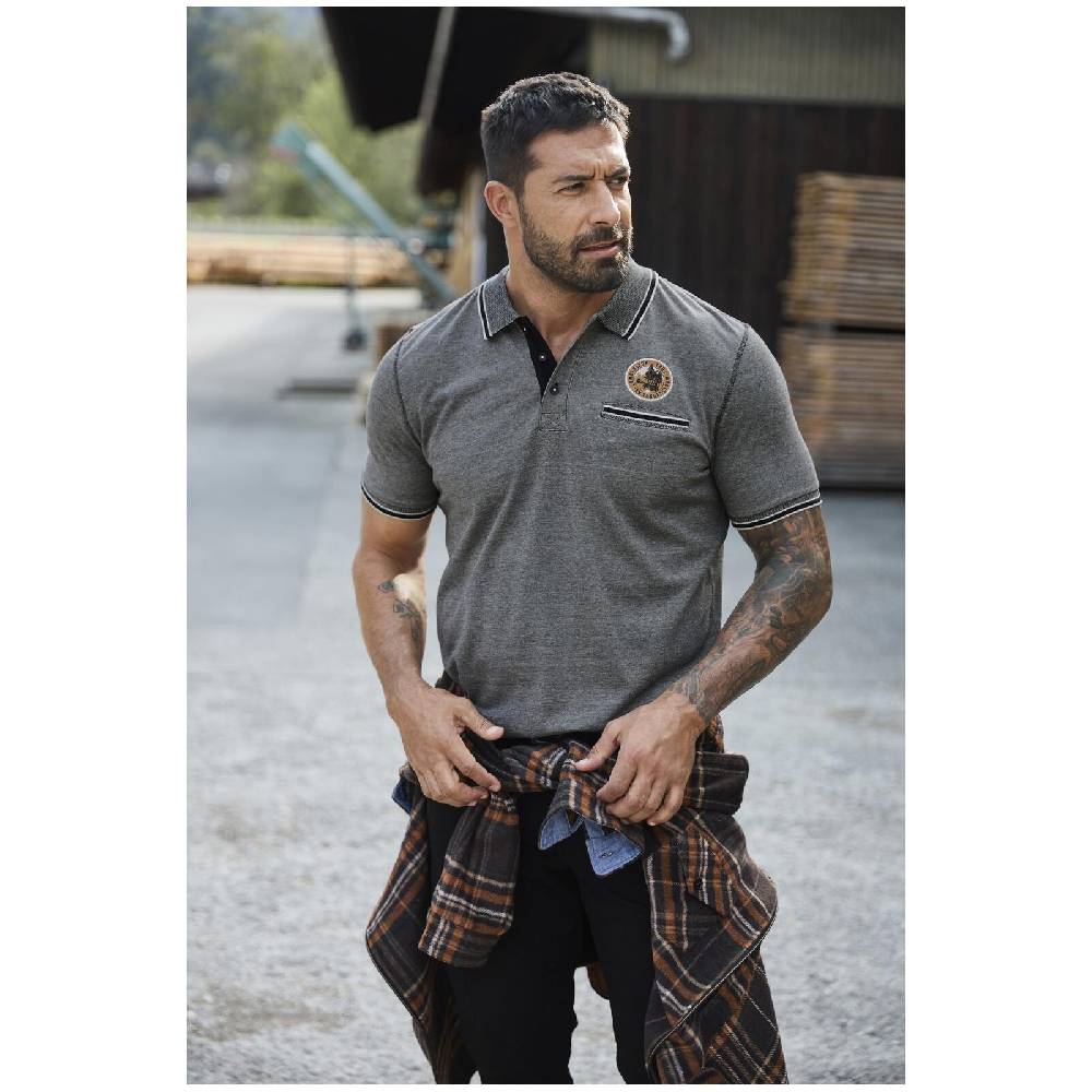 Jan Vanderstorm Poloshirt RIGHER schwarz melange Im Verkauf