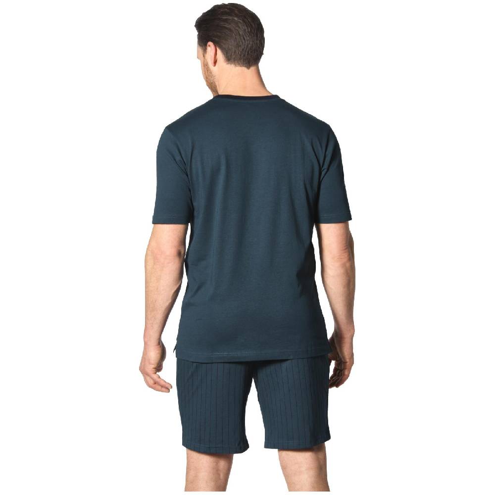 Jan Vanderstorm Kurze Schlafhose BARO petrol gestreift Top Angebot