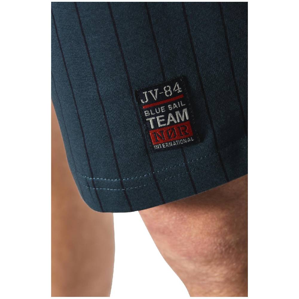 Jan Vanderstorm Kurze Schlafhose BARO petrol gestreift Top Angebot
