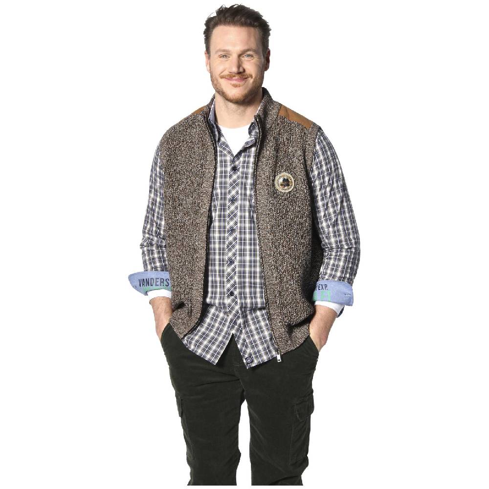 Jan Vanderstorm Strickweste GUNDVAST braun melange Black Friday Preise