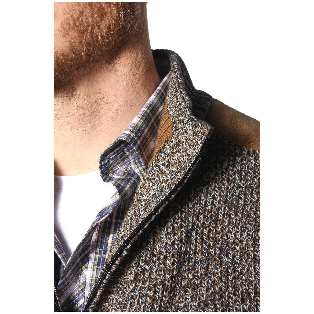 Jan Vanderstorm Strickweste GUNDVAST braun melange Black Friday Preise