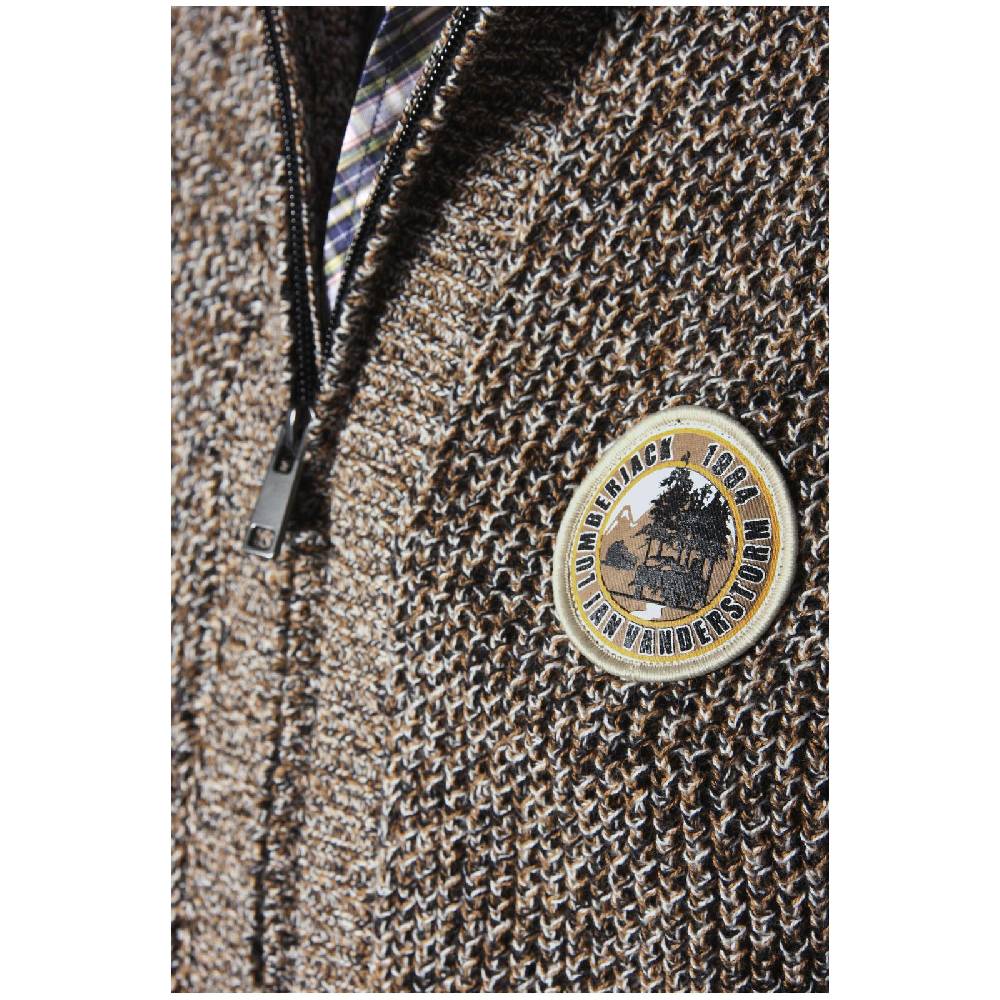 Jan Vanderstorm Strickweste GUNDVAST braun melange Black Friday Preise