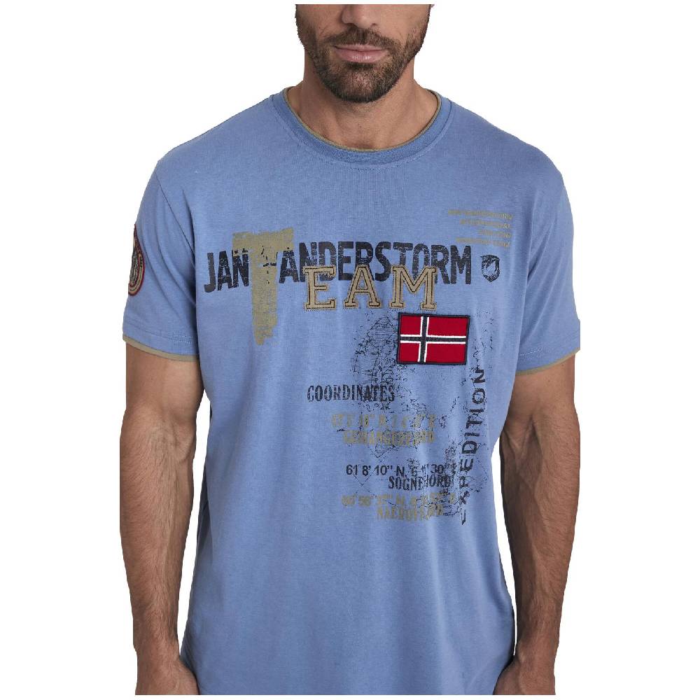Jan Vanderstorm T-Shirt SÖLVE blau Bis zu 60% Rabatt