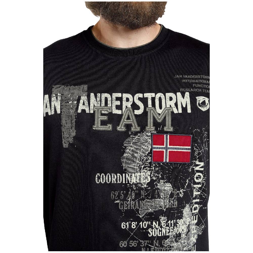 Jan Vanderstorm T-Shirt SÖLVE schwarz Sonderangebot der Fabrik