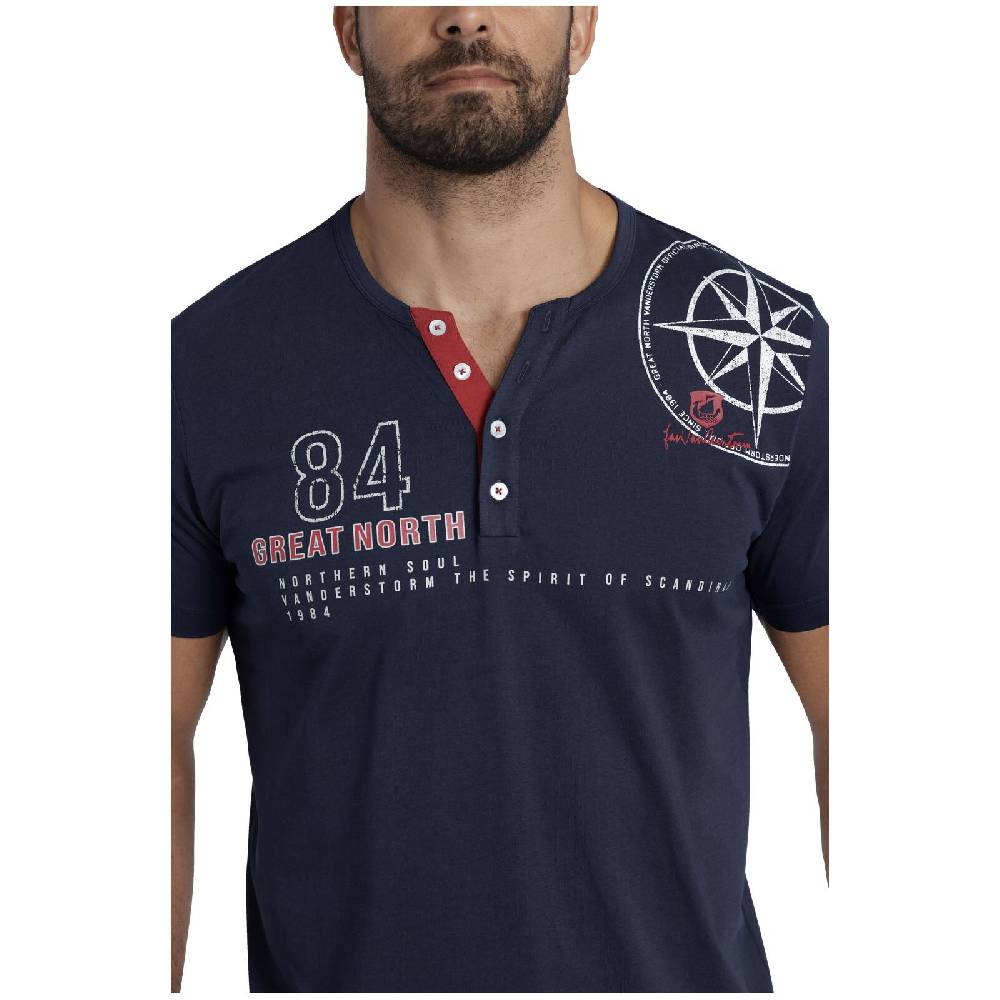 Jan Vanderstorm T-Shirt LINDRAD dunkelblau Clearance-Verkauf