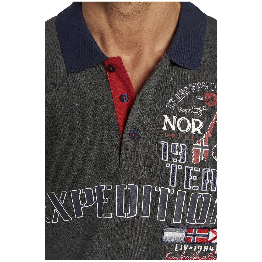 Jan Vanderstorm Poloshirt ERLING dunkelgrau melange Begrenzt auf 3 Tage