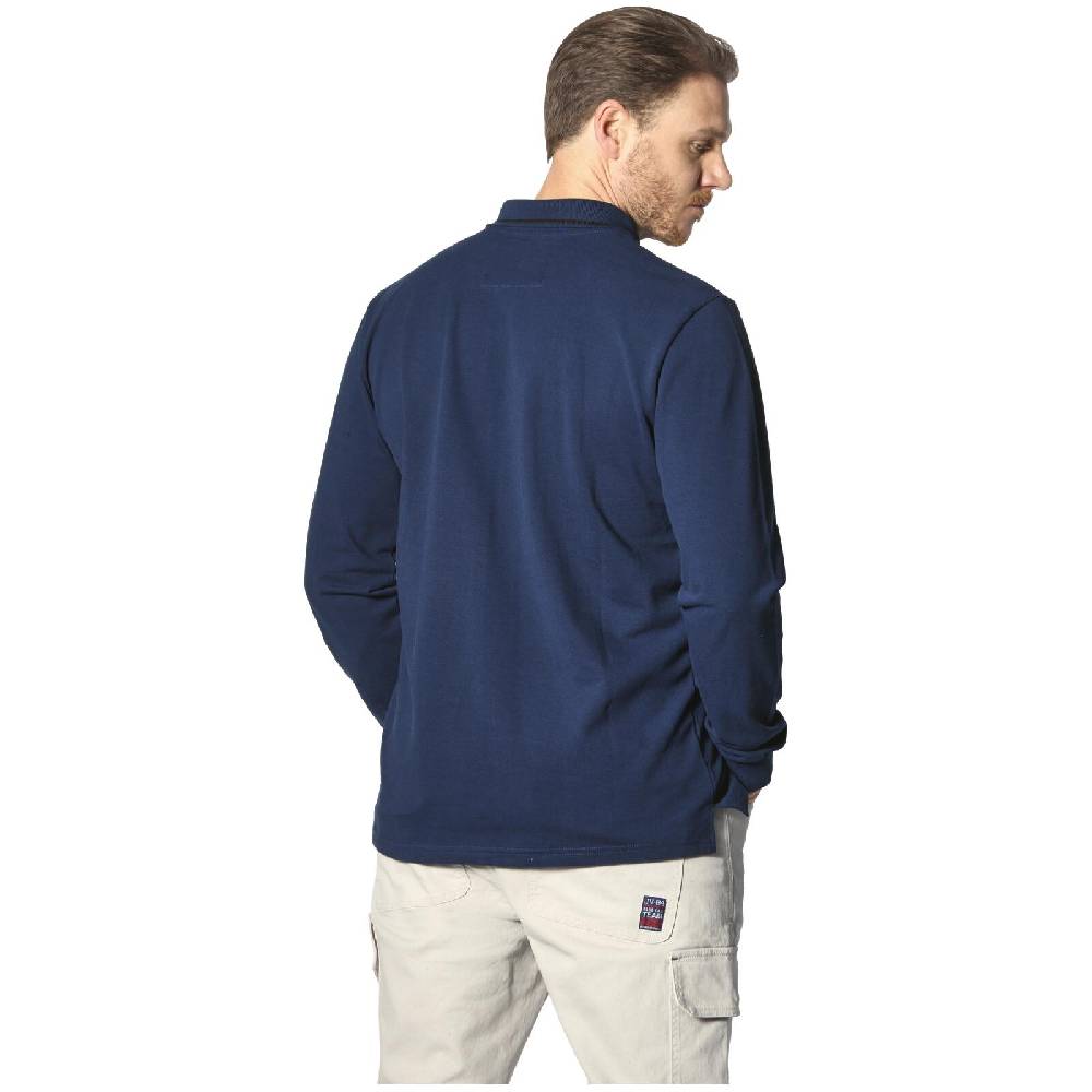 Jan Vanderstorm Langarm-Poloshirt ELLIS royal blau Schlussverkauf