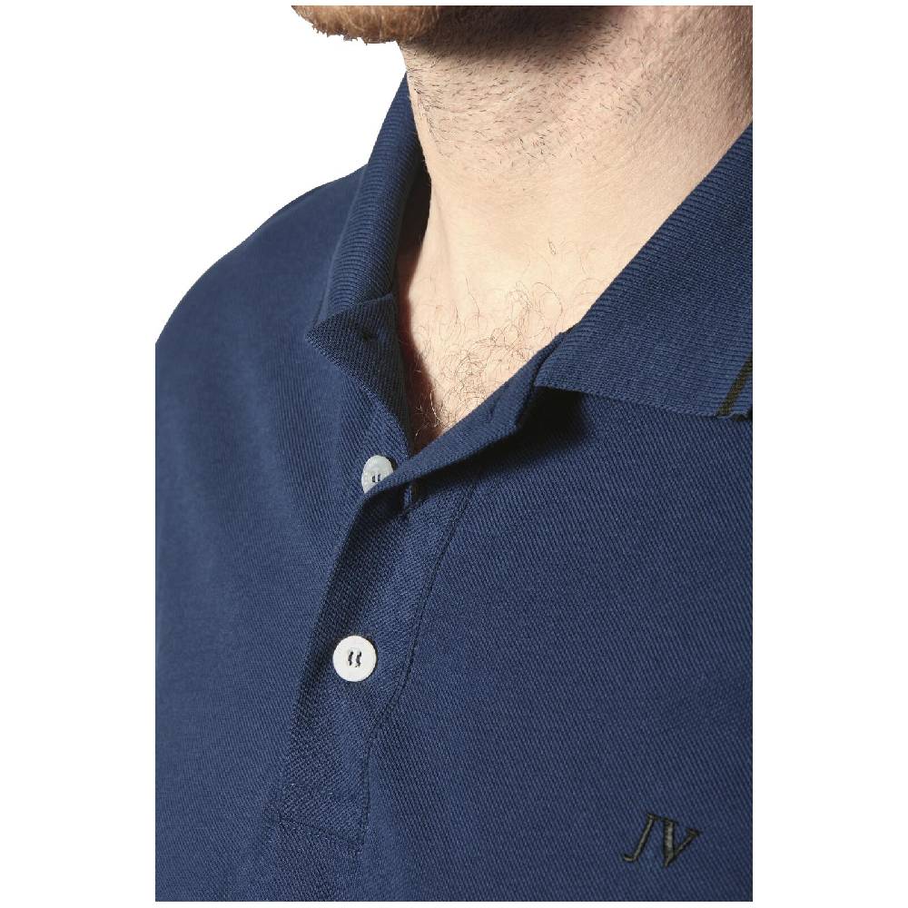 Jan Vanderstorm Langarm-Poloshirt ELLIS royal blau Schlussverkauf