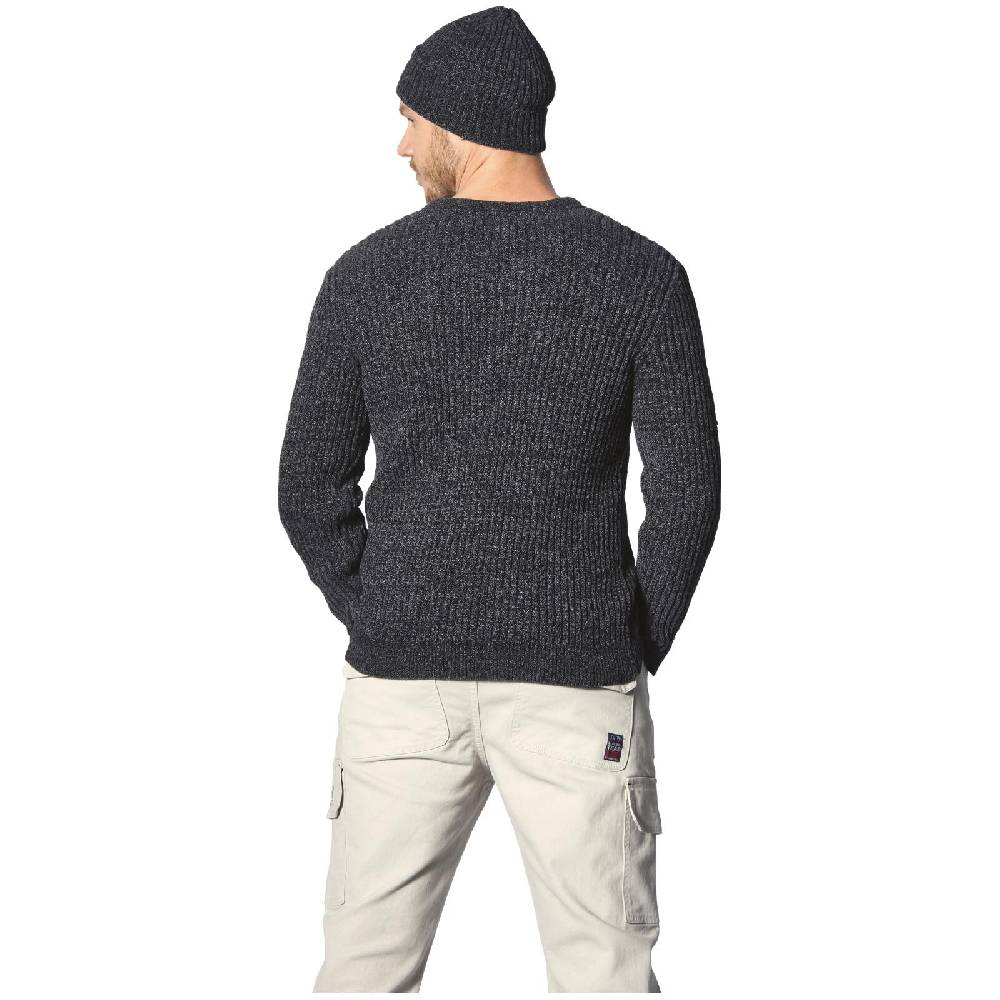 Jan Vanderstorm Pullover mit Mütze RONAI dunkelgrau melange Blitzverkäufe