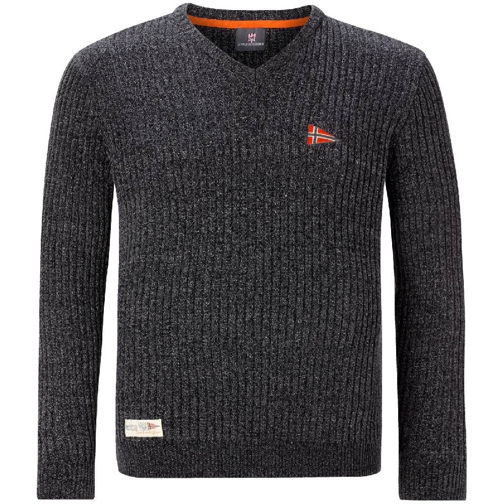 Jan Vanderstorm Pullover mit Mütze RONAI dunkelgrau melange Blitzverkäufe
