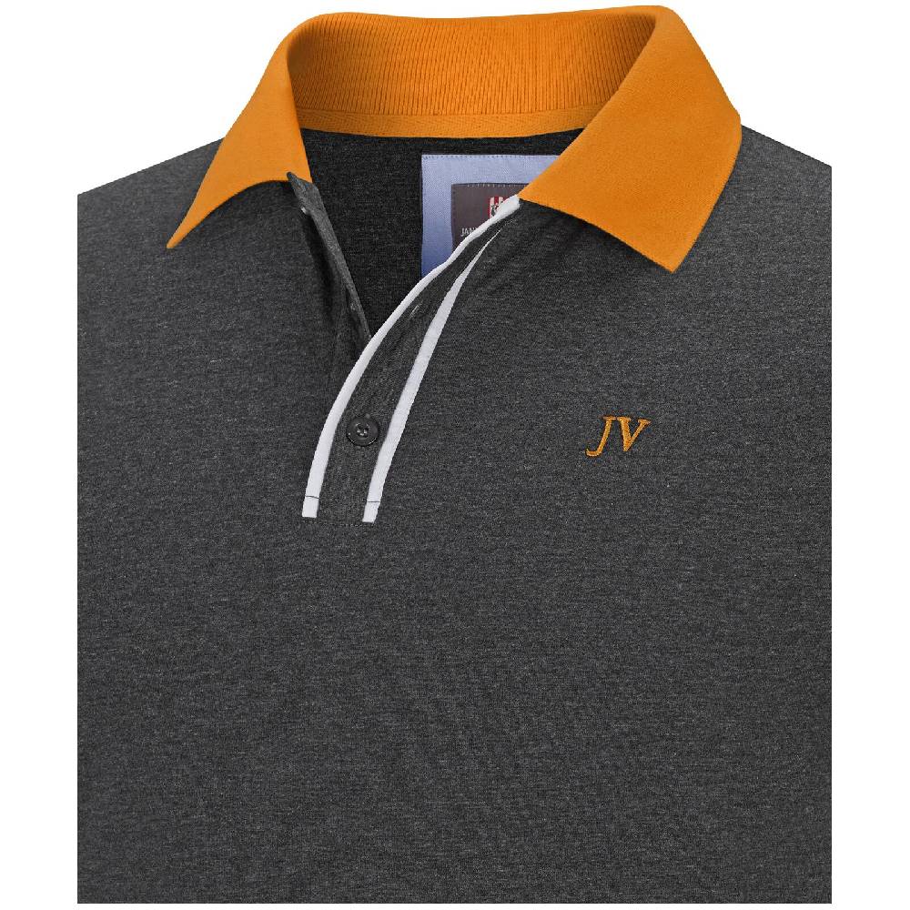 Jan Vanderstorm Poloshirt ISFRIED dunkelgrau melange Tiefpreis