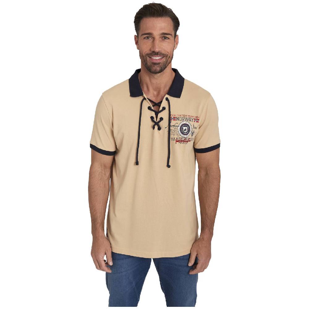 Jan Vanderstorm Doppelpack Poloshirt ELJAR beige hellrot Rabatte dieses Monats