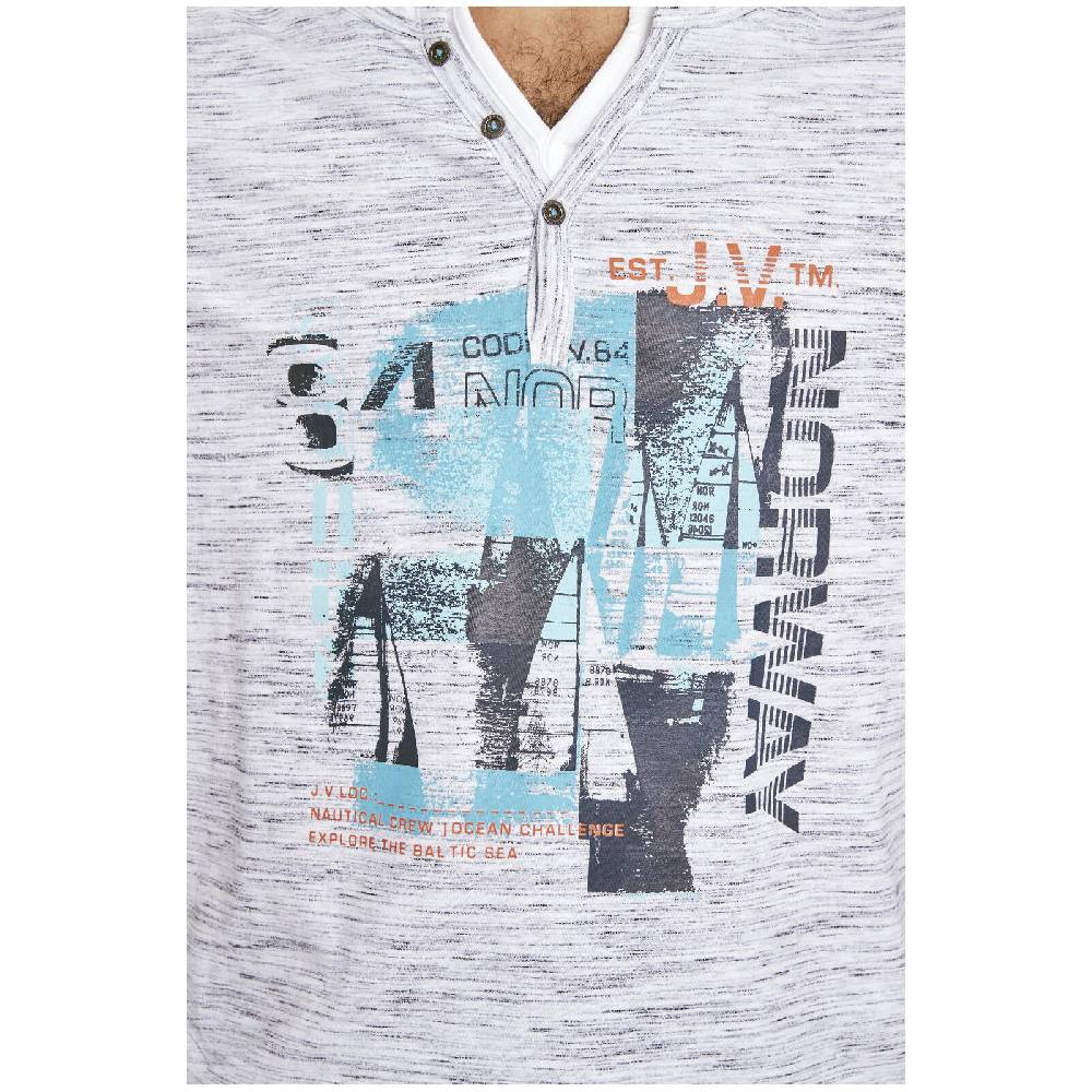 Jan Vanderstorm T-Shirt BALTFRIED hellgrau melange Online Outlet