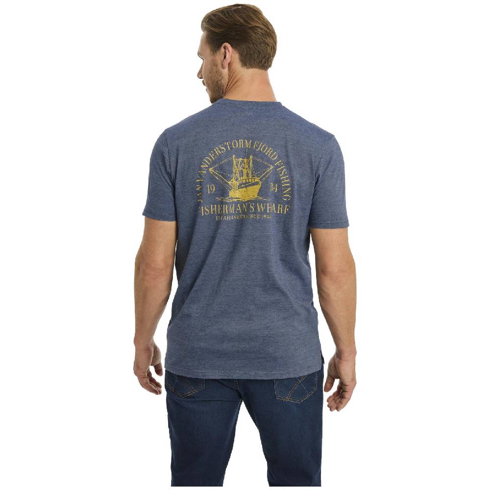 Jan Vanderstorm T-Shirt BERNULF blau melange Exklusive Angebote