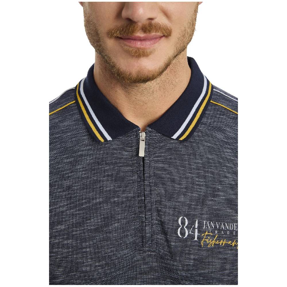 Jan Vanderstorm Poloshirt IBENHARD dunkelblau melange Große Rabatte