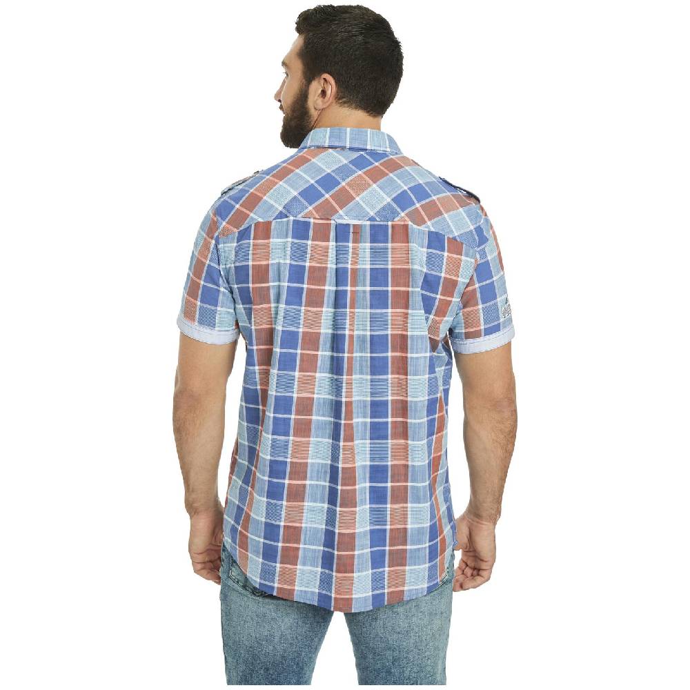 Jan Vanderstorm Kurzarmhemd MALMFINN blau kariert Wochenangebot