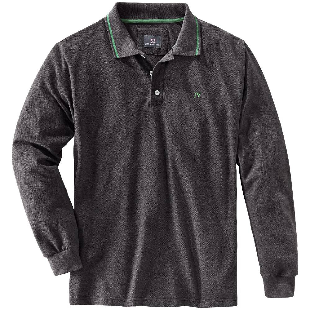 Jan Vanderstorm Langarm-Poloshirt ELLIS dunkelgrau Letzte 3 Tage