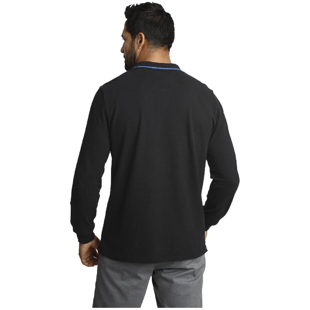 Jan Vanderstorm Langarm-Poloshirt ELLIS schwarz Weihnachtsangebot