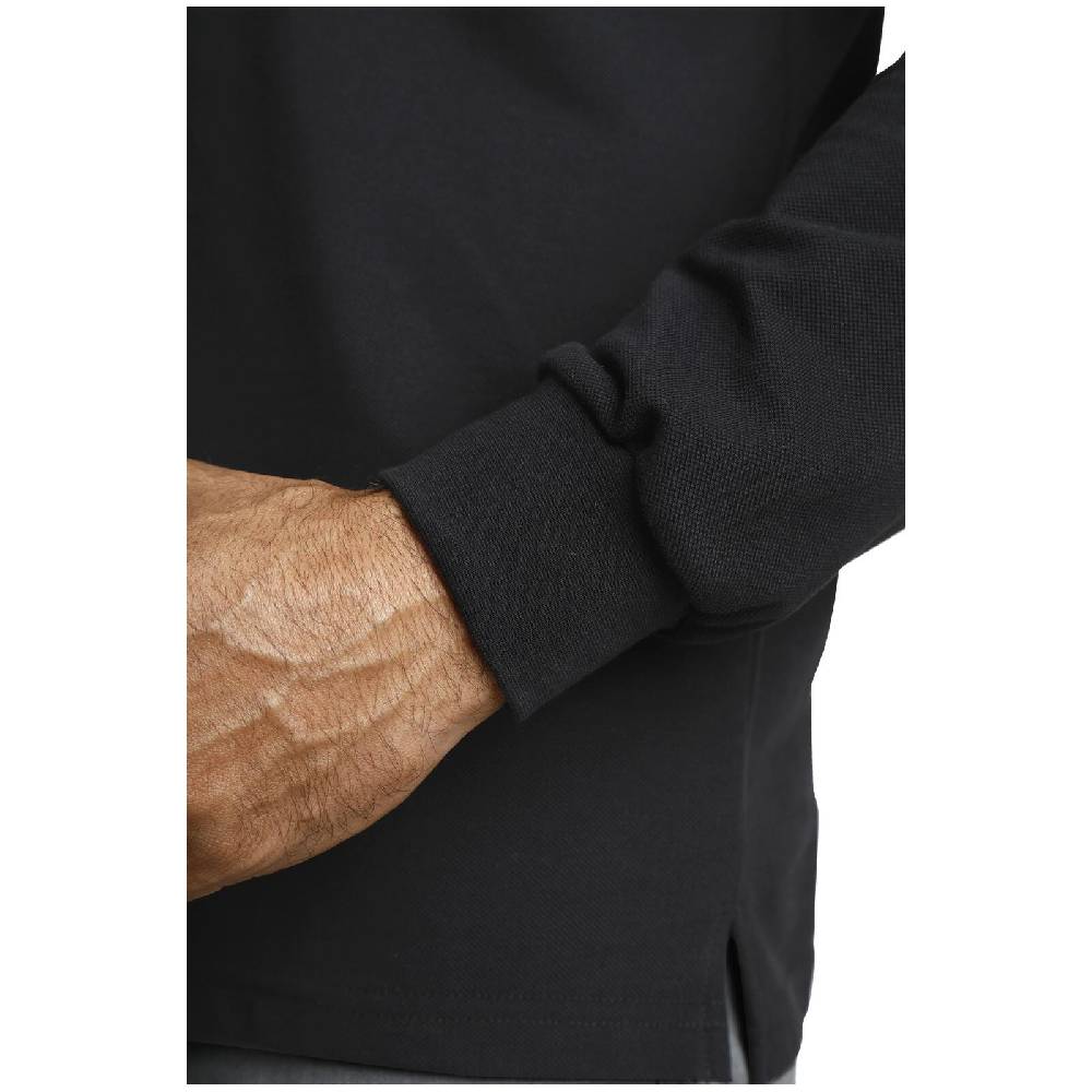 Jan Vanderstorm Langarm-Poloshirt ELLIS schwarz Weihnachtsangebot