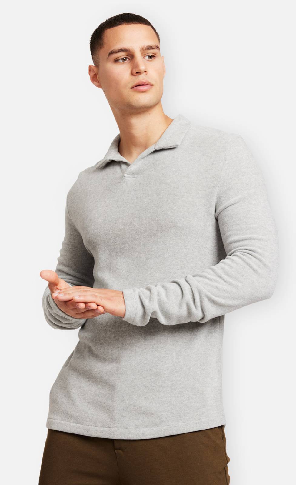 Kiefermann Tonin Langarm Poloshirt aus gebrushter Ware Fabrikladen