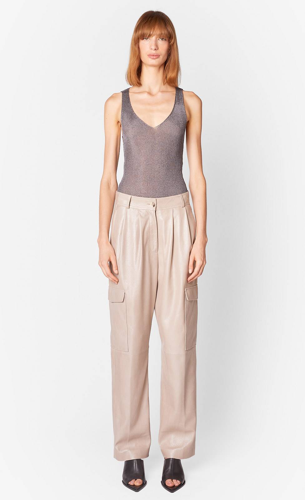 Kiefermann Amaya Nappalederhose mit glänzendem Finish Im Verkauf