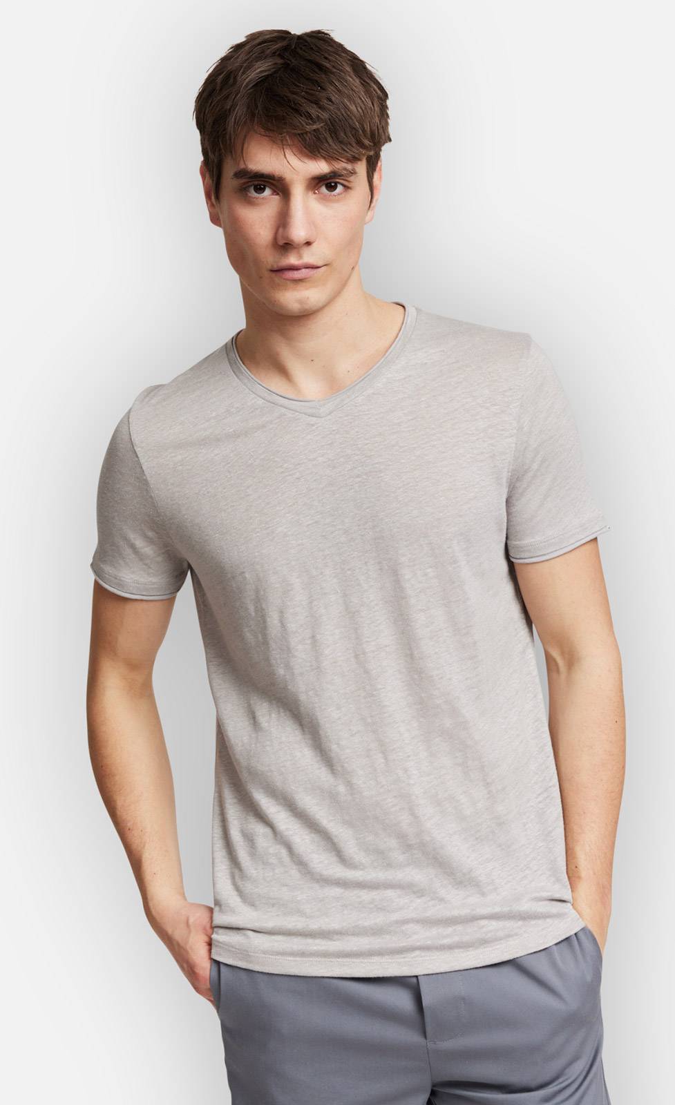 Kiefermann Flynn Leinen-T-Shirt mit V-Ausschnitt Verkauf