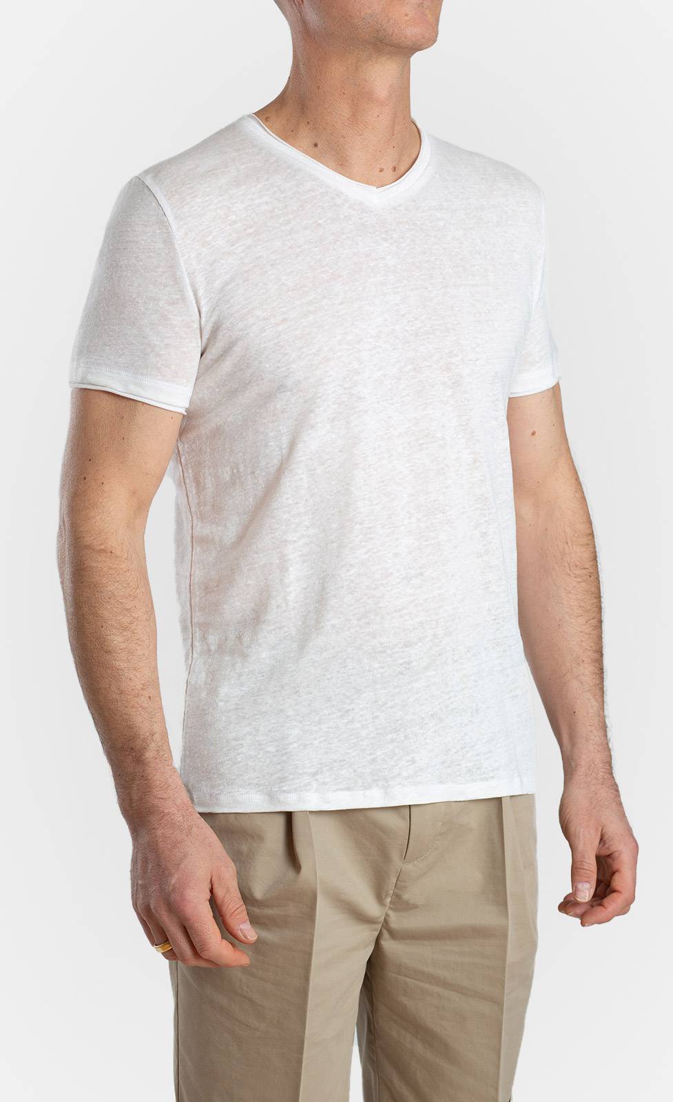 Kiefermann Flynn Leinen-T-Shirt mit V-Ausschnitt Verkauf
