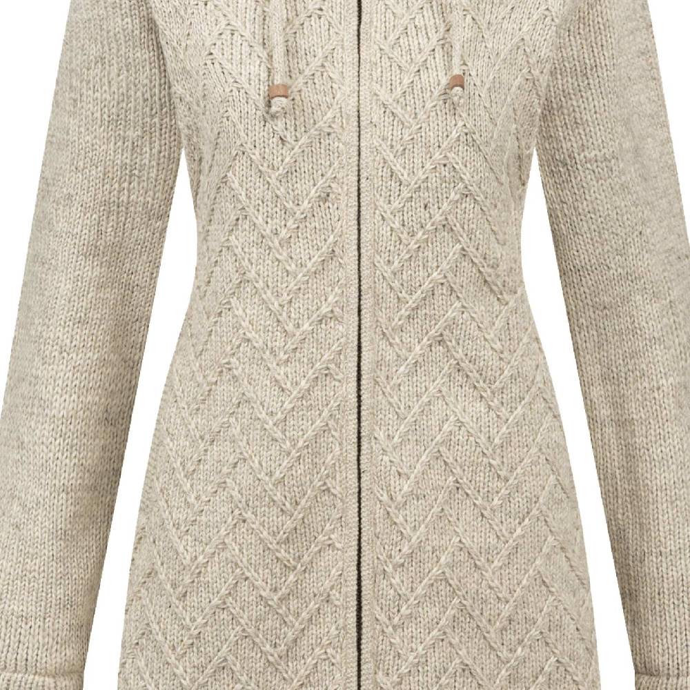 Kunst Und Magie ALMHUBER Klassische Damen Strickjacke Kurzmantel Winter Mantel Wolle Jacke Wollmantel Kapuze Kostenlose Rückgabe