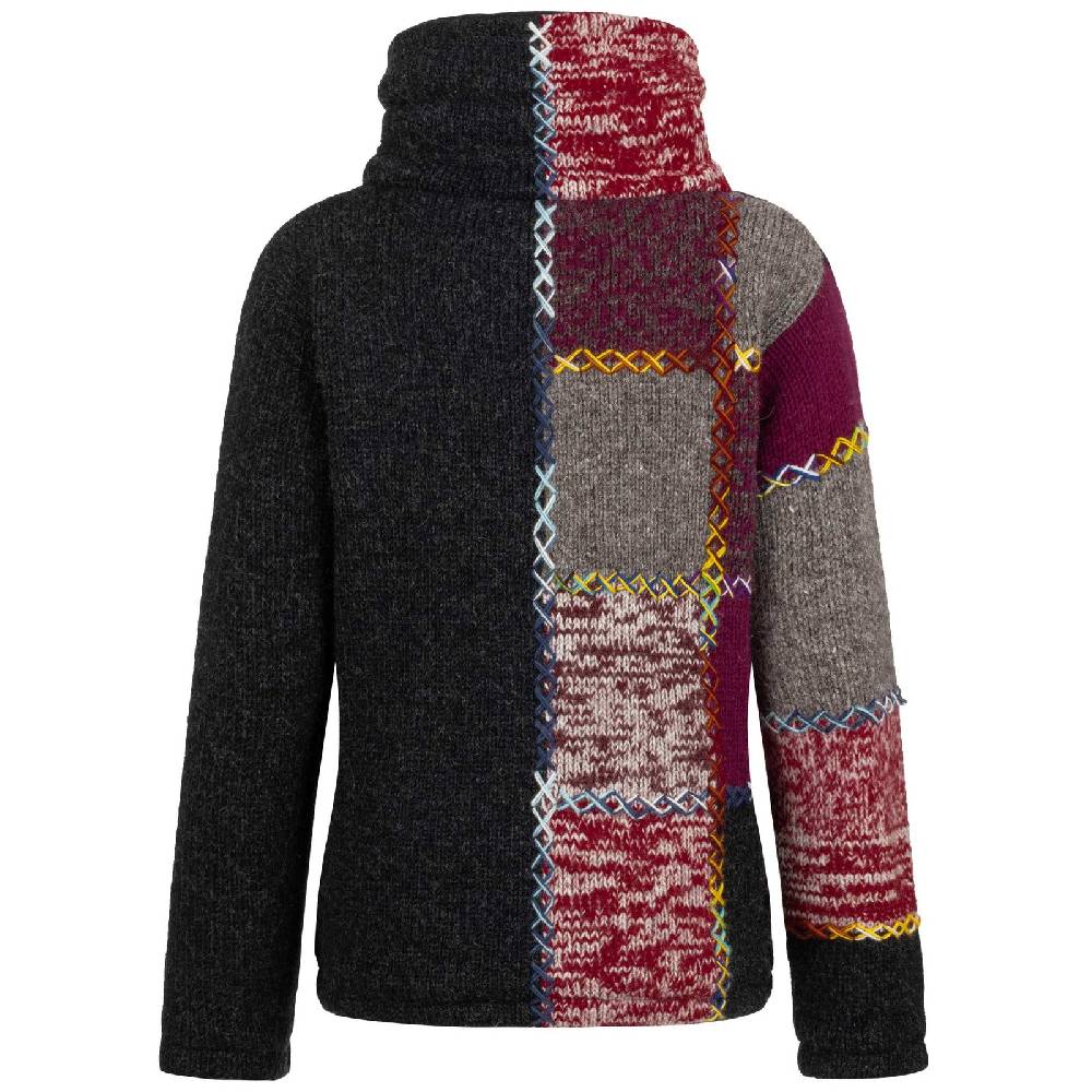 Kunst Und Magie Strickjacke Schurwolle Klassich Nordisch Wolle Jacke Thermo-Hoch Kragen Futter Unisex Nur für heute