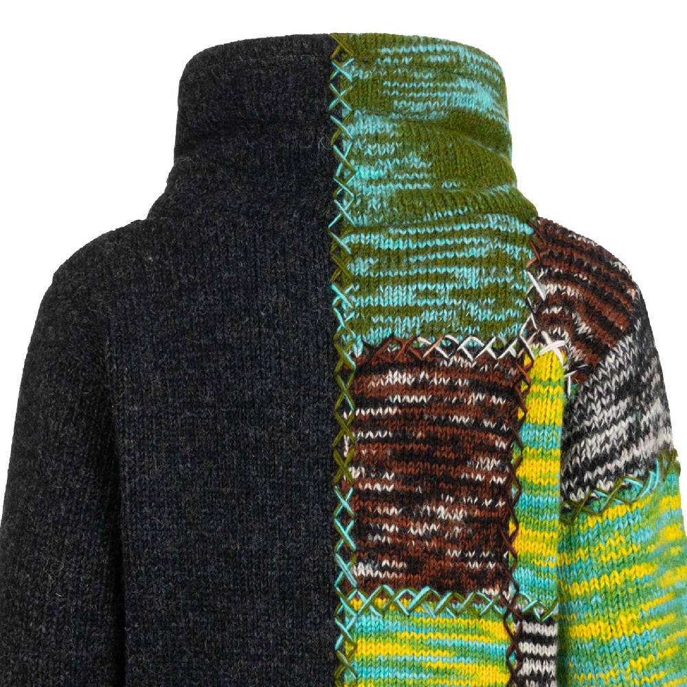 Kunst Und Magie Strickjacke Schurwolle Goa Winterjacke Wolle Jacke Thermo-Hoch Kragen Futter Unisex Sonderangebot der Fabrik