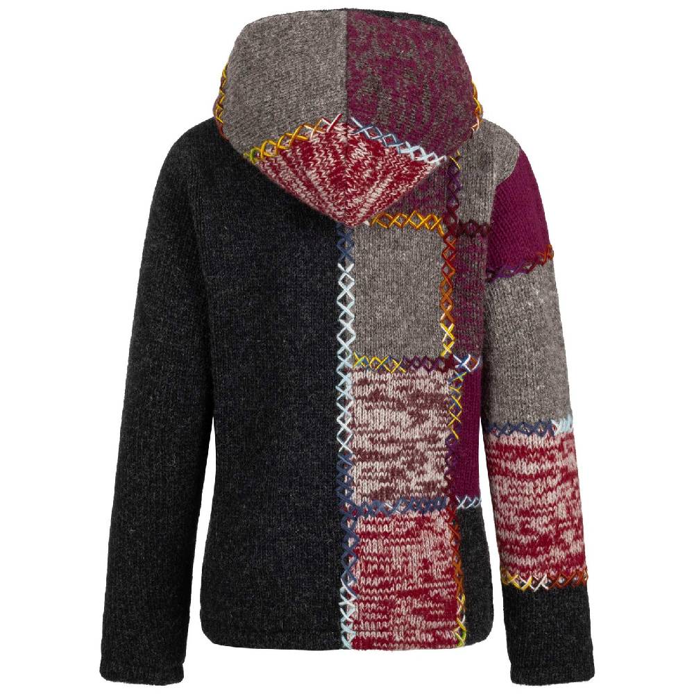 Kunst Und Magie Strickjacke Schurwolle Klassich Nordisch Wolle Jacke Winterjacke mit Hochkragen Kapuze Ying Yang Vierteljährliche Förderung