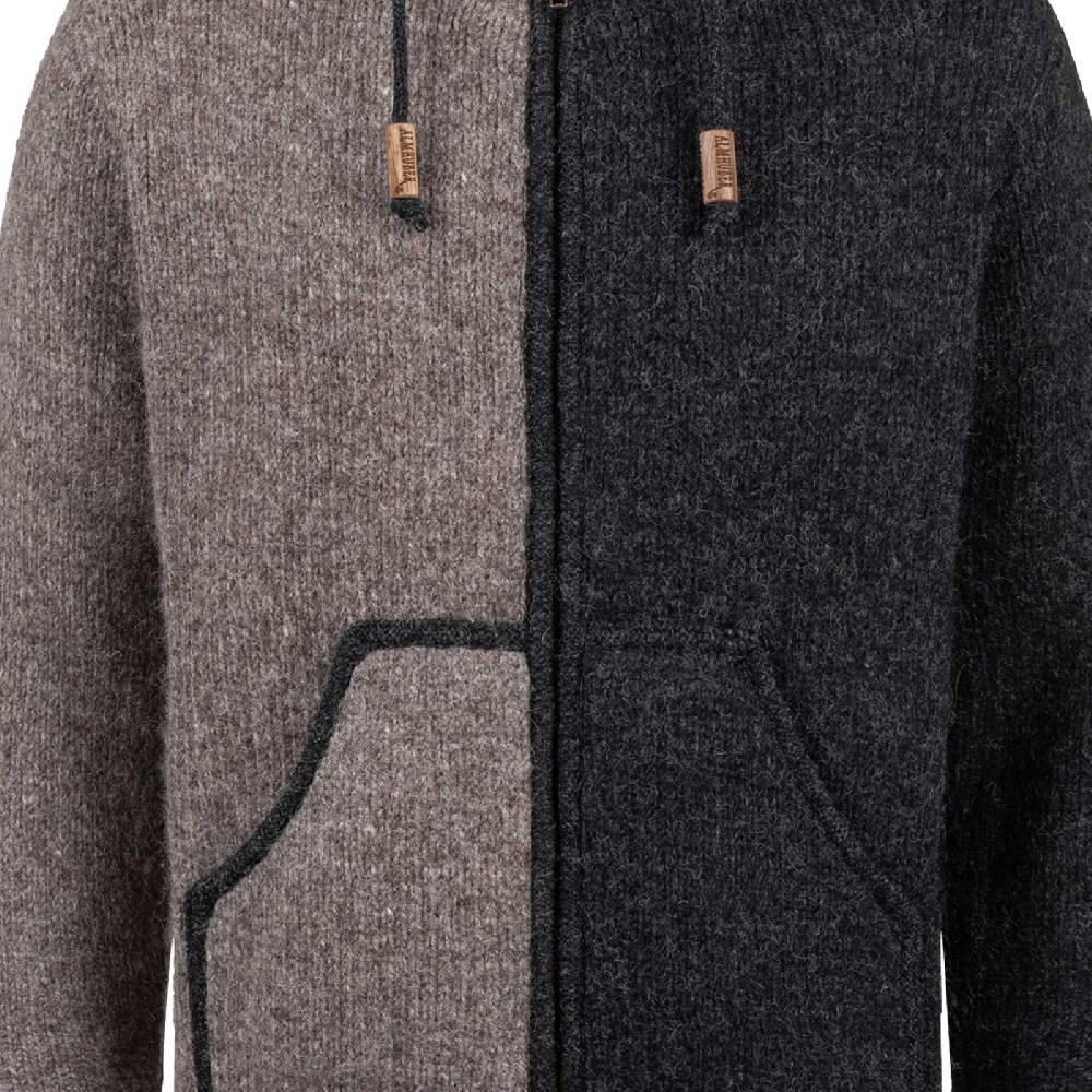 Kunst Und Magie ALMHUBER Strickjacke Schurwolle Klassich Nordisch Wolle Jacke mit Hochkragen Schurwolle Ying Yang Super Rabatt