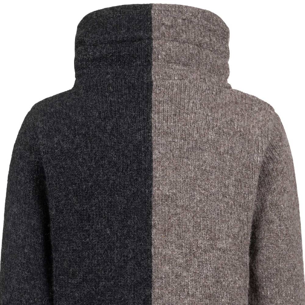 Kunst Und Magie ALMHUBER Strickjacke Schurwolle Klassich Nordisch Wolle Jacke mit Hochkragen Schurwolle Ying Yang Super Rabatt