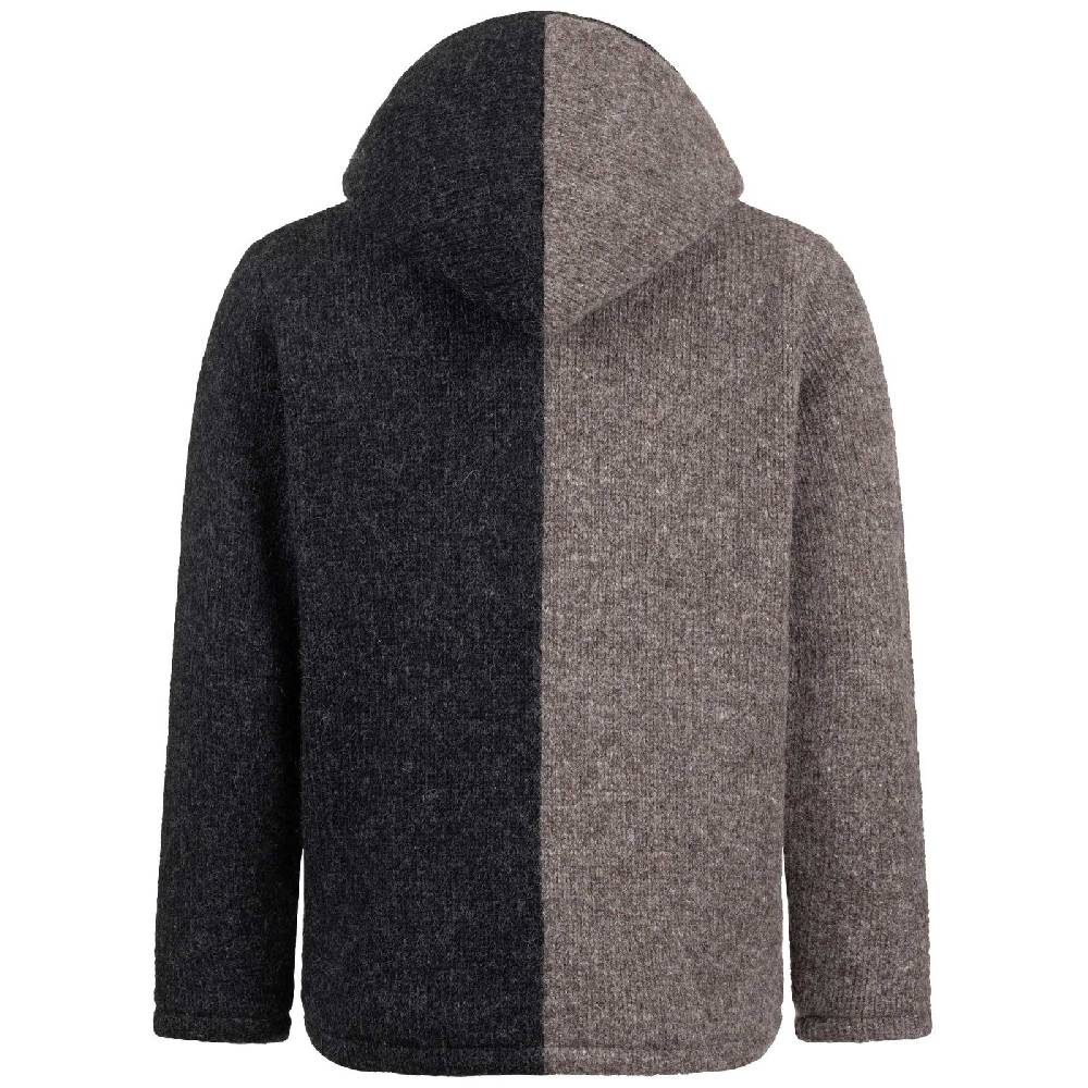 Kunst Und Magie ALMHUBER Herren Strickjacke Schurwolle Klassich Nordisch Wolle Jacke mit Kapuze Schurwolle Ying Yang Riesige Rabatte