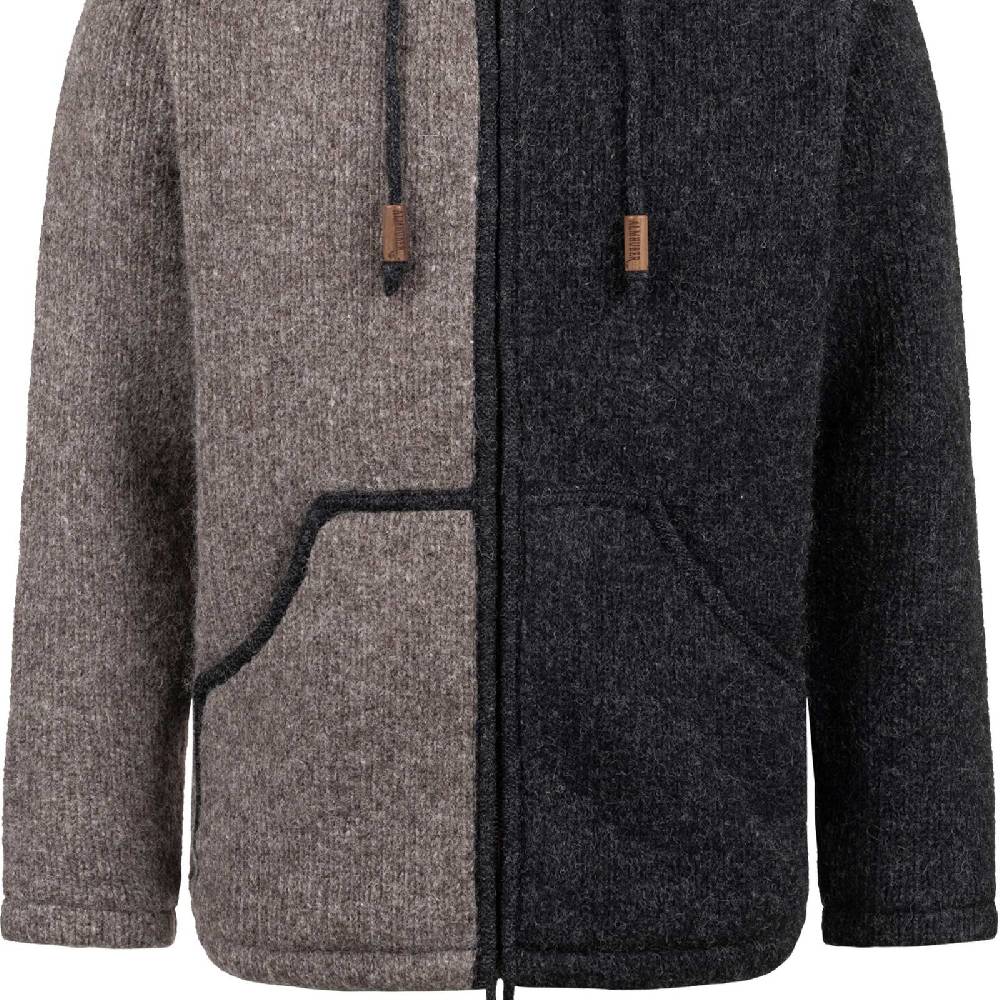 Kunst Und Magie ALMHUBER Herren Strickjacke Schurwolle Klassich Nordisch Wolle Jacke mit Kapuze Schurwolle Ying Yang Riesige Rabatte