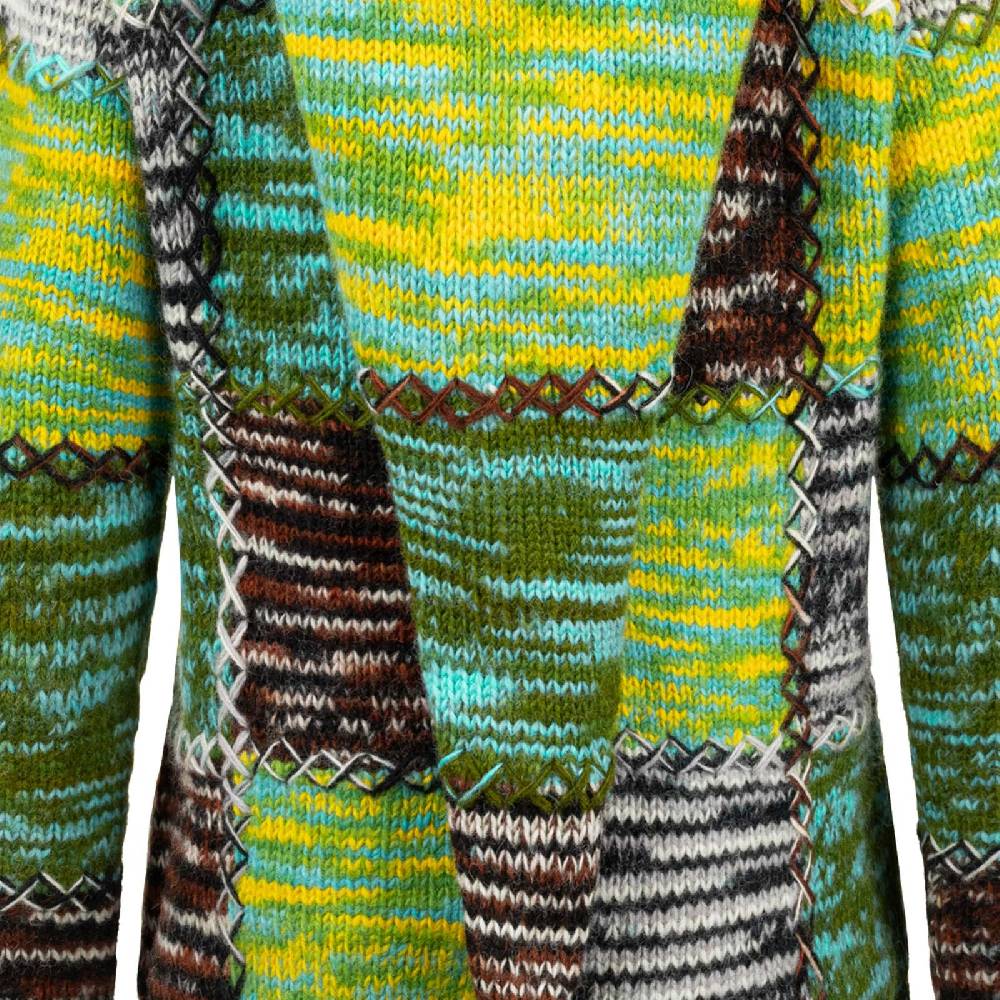 Kunst Und Magie Damen Strickjacke Goa Wolle Bunte Patchwork Winter Jacke Fleecefutter Hochkragen Zipfelkapuze 50% Rabatt mit kostenlosem Versand