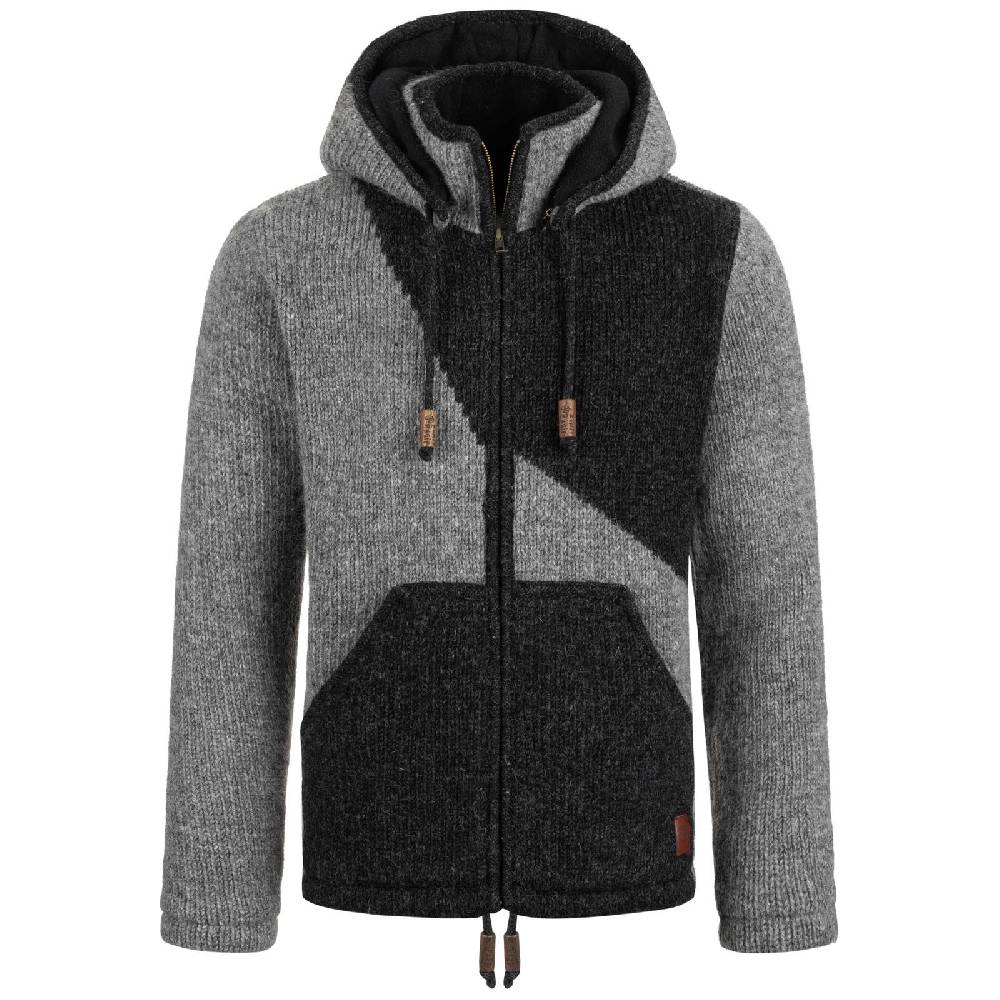 Kunst Und Magie Strickjacke Goa Wolle Jacke Fleecefutter Zipfelkapuze Unisex Fair Clearance-Verkauf