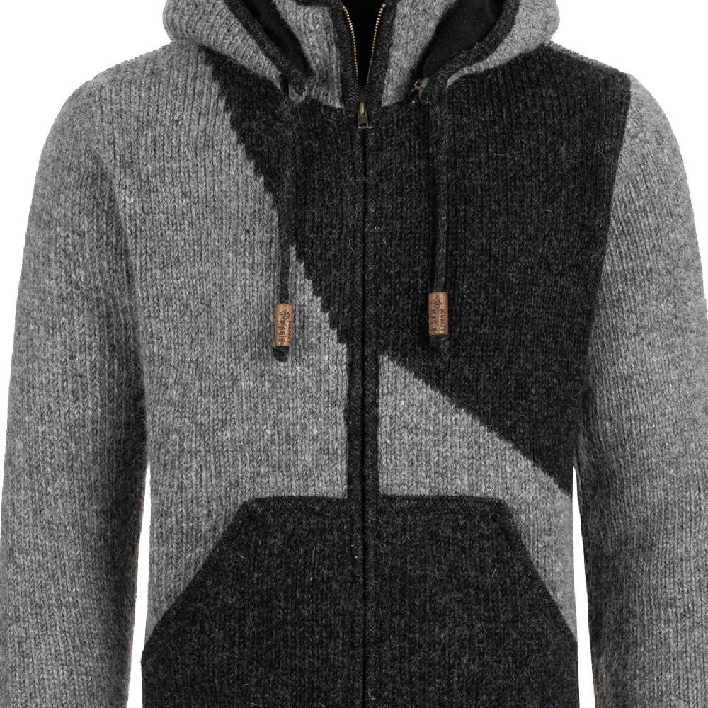 Kunst Und Magie Strickjacke Goa Wolle Jacke Fleecefutter Zipfelkapuze Unisex Fair Clearance-Verkauf