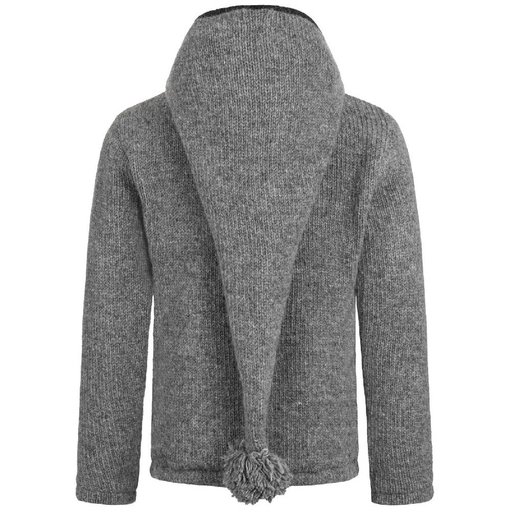 Kunst Und Magie Strickjacke Goa Wolle Jacke Fleecefutter Zipfelkapuze Unisex Fair Clearance-Verkauf