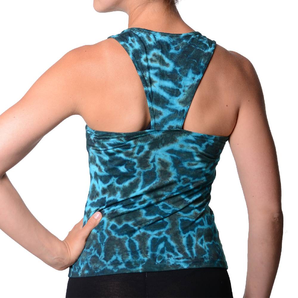 Kunst Und Magie Kunst und Magie Damen Top Atmungsaktive Tie Dye Batik Yoga Sport Top Im Verkauf