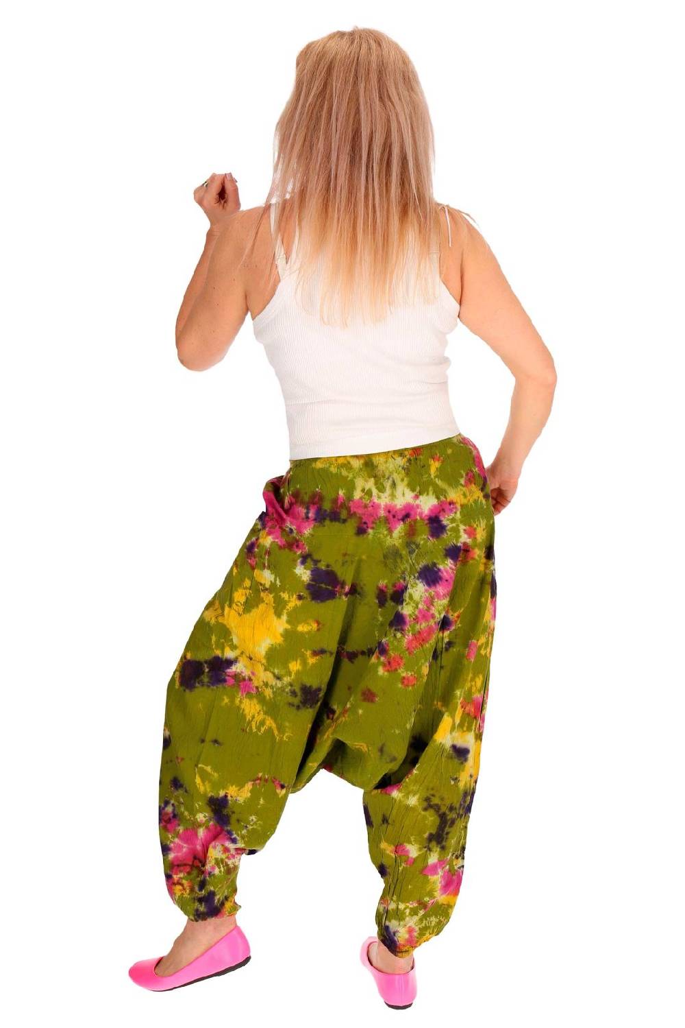 Kunst Und Magie Kunst und Magie Batik Damen Hose Tie Dye Baumwoll Yoga Haremshose Wellnesshose Pluderhose Ballonhose 2025