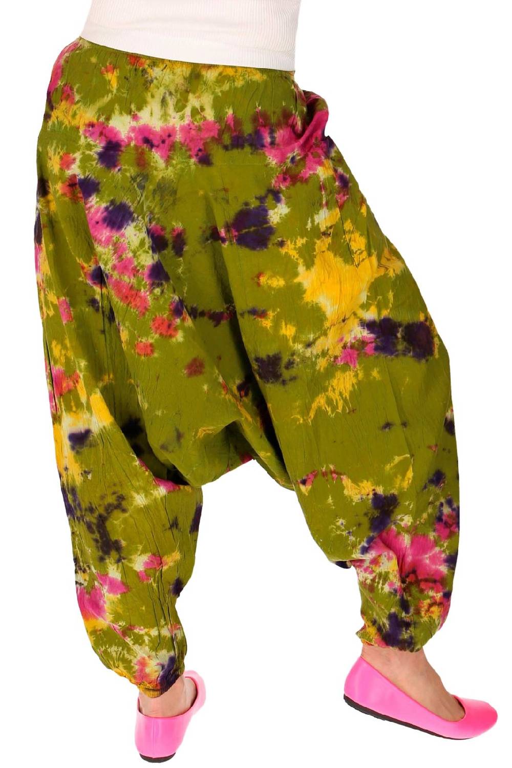 Kunst Und Magie Kunst und Magie Batik Damen Hose Tie Dye Baumwoll Yoga Haremshose Wellnesshose Pluderhose Ballonhose 2025
