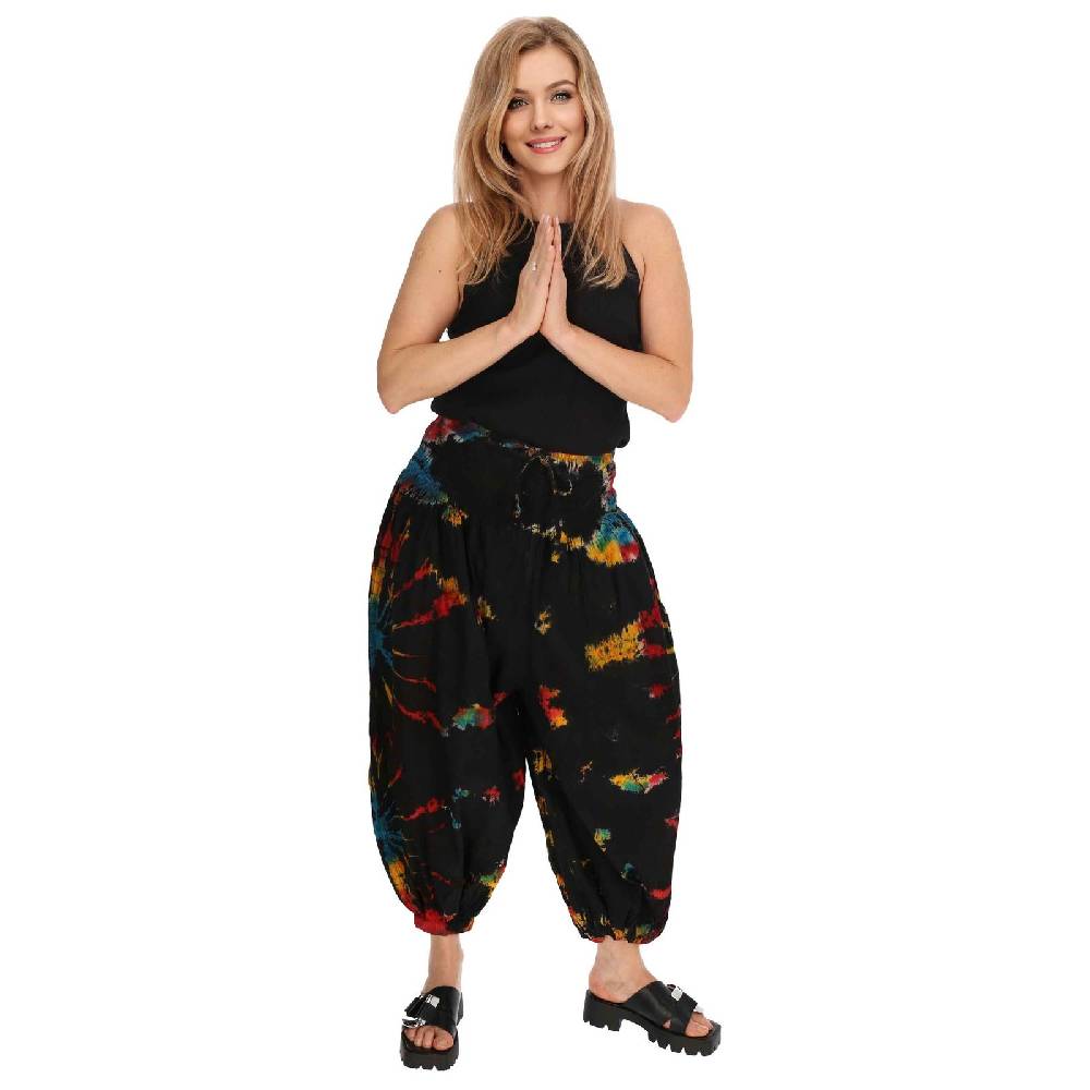 Kunst Und Magie Kunst und Magie Batik Damen Hose Tie Dye Baumwoll Yoga Haremshose Wellnesshose Pluderhose Ballonhose Online