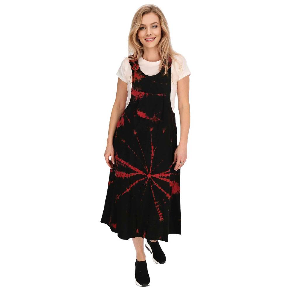 Kunst Und Magie Buntes Kleid Latzkleid Latzrock Tie Dy Batik Boho Ibiza Psy Goa 70er Overall Hippie Sommerkleid Baumwolle Verkauf