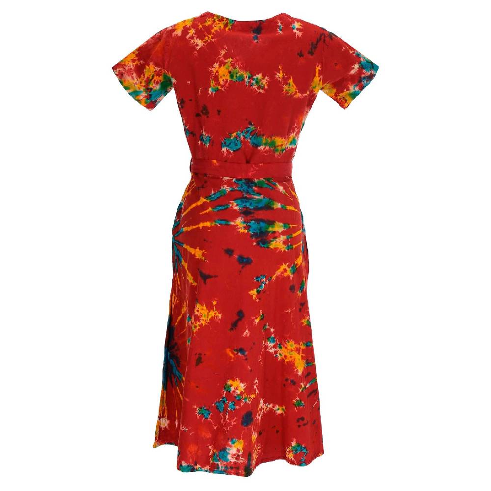 Kunst Und Magie Kleid Batik Sommerkleid Baumwoll Kleid Boho Ibiza Geköpft Hippie Tie Dye im Angebot