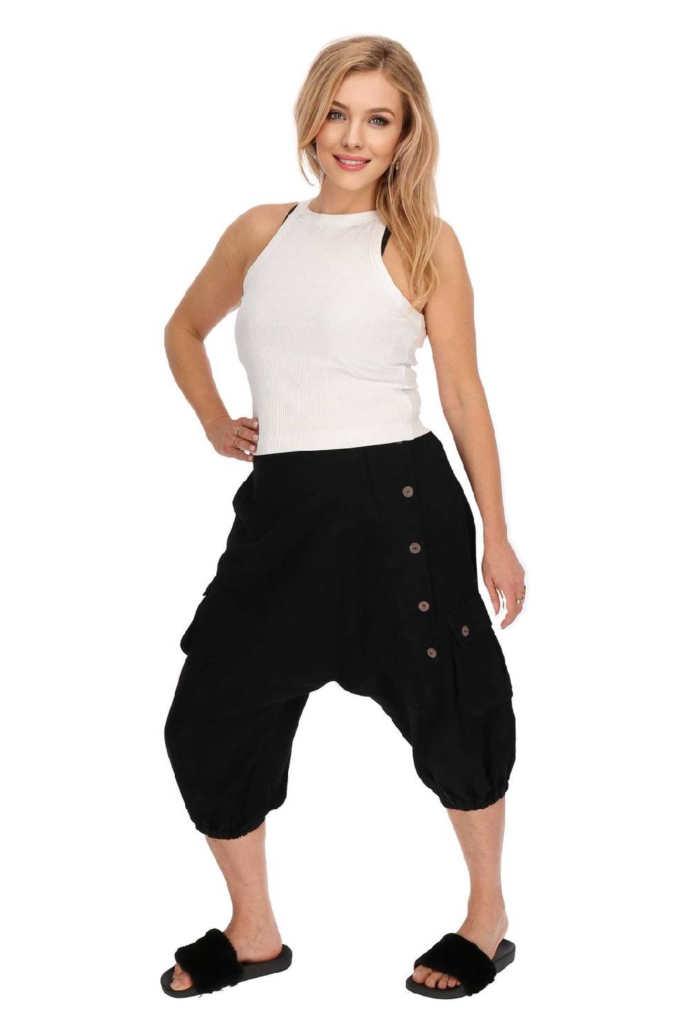 Kunst Und Magie Kurze Aladin Hose Unisex 3/4 Baggy Pants Hippie Goa Baumwoll Haremshose Kostenloser Versand